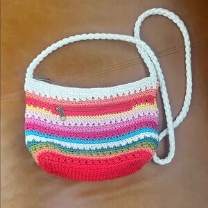 Croft & Barrow colorful straw crossbody boho purse